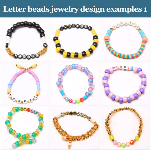 Eppingwin 1400 pcs Letter Beads, 4x7 mm Acrylic Beads, Beads for Jewelry Making, Beads for Bracelet Making, Alphabet Beads, in 28 Grid Box (White ...