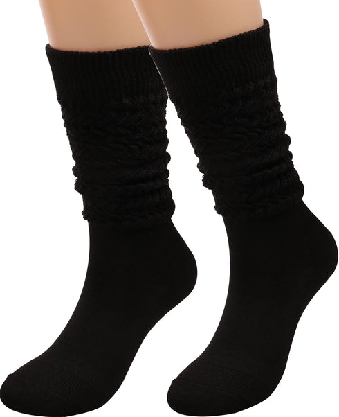 Galsang Women's Vintage Knit Cotton Slouch Boot Socks Casual Crew Socks,Thick Knit Wool Socks Gift Socks,Size 5-10,#B65...