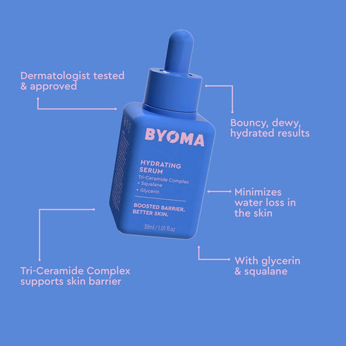 BYOMA Hydrating Serum - Moisturizing Facial Serum with Squalane, Glycerin & Ceramides - Hydrating for Glowing, Dewy Skin - 1.01 fl. oz...