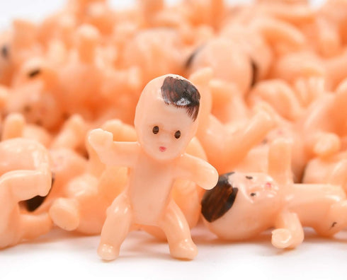 Lamoutor 200 Pieces Mini Plastic Babies Mixed Race For Baby Shower Party Favor Supplies Ice Cube Game Party Decorations 1 Inch ( Dark Brown, Latin...