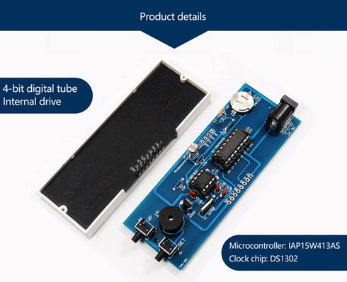 Digital Clock Electronic Kit DIY Parts Component Set Electronical Clock Welding Making Experiment Kit (Blue)...