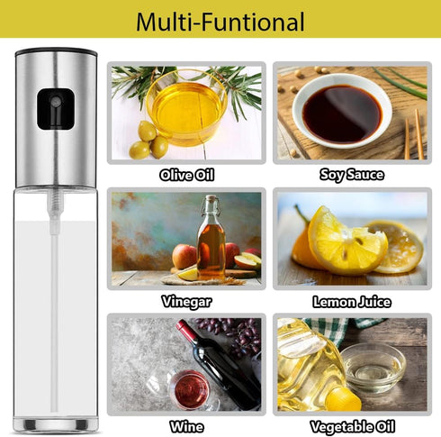 Kraftly Oil Sprayer for Cooking, Stainless Steel Olive Oil Sprayer & Portable for Use, Olive Oil Spray Bottle for Baking, Salad Making, Cooking, B...