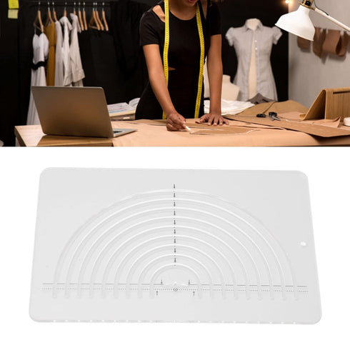 Circle Quilting Ruler Semicircle Clear Acrylic Highly Accurate Wide Application Sewing Measuring Templates Geometric Rulers for Office and School ...