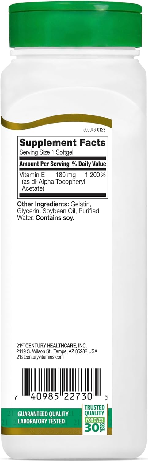21st Century E 400 I.U. (Dl-Alpha) Softgels, 250-Count...