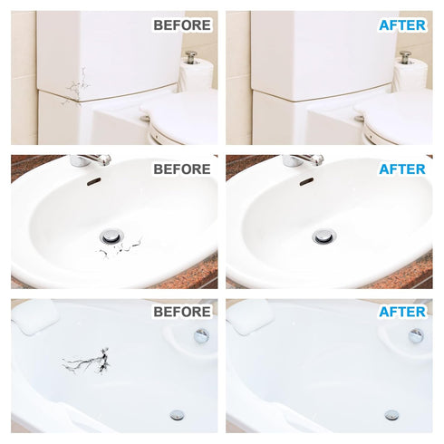 Fiberglass Tub Repair Kit,200g 7oz Porcelain Sink,Fiberglass Shower and Acrylic Bathtub Repair Kit White,Porcelain Repair Kit White,Quick to Fix C...