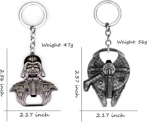 HEYu jewelry Star Wars Bottle Opener - Star Wars Keychain - Darth Vader Beer Bottle Opener Manual Alloy 2 PCS...