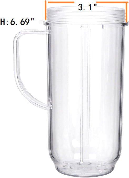 Tall 22oz Replacement Part Cup For Magic Bullet Replacement Parts 22OZ Blender Cup Jar compatible with 250W Magic Bullet MB1001 Series Juicer Mixe...