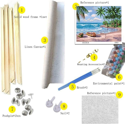 Paint by Number Kits 16 x 20 inch Canvas Streams DIY Oil Painting for Kids, Students, Beginner with Brushes & Acrylic Pigment - Mountains Waterfal...