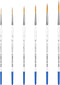 XDT#830 Rigger Artist Paint Brush 6 Piece Set Extra Long Fine Point Liner Tip #000#00#0#1#2#3, Scale Models Nail Acrylic Oil Watercolor...