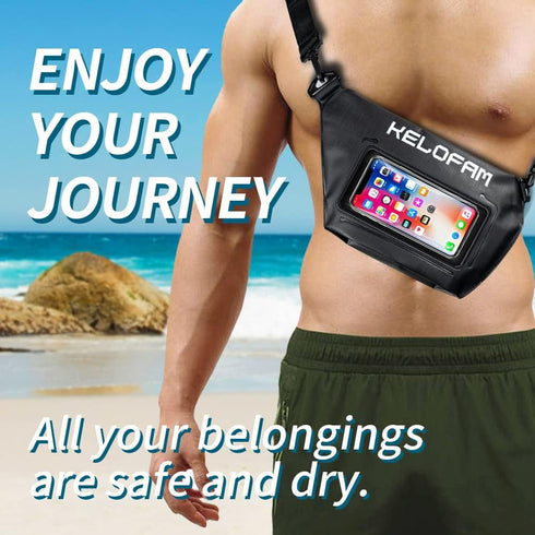 Waterproof Bag for Swimming, IPX8 Cell Phone Dry Bags Waterproof with Waist Strap, Keep Your Valuables Dry, Perfect for Swimming Snorkeling Boatin...