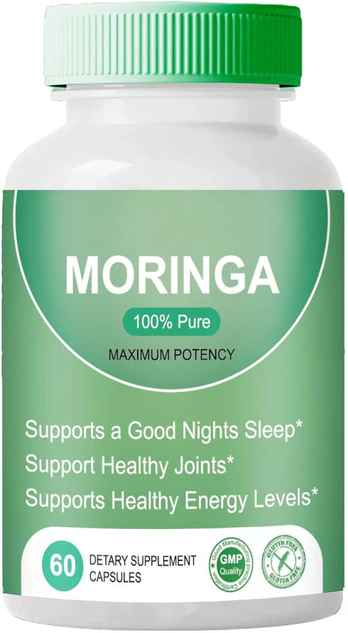 Moringa Powder Capsules - 800mg of Pure Nutrient-Rich Moringa Powder - A Natural Green Antioxidant Superfood - Supports Energy, Skin Health, Gut H...