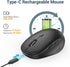 iClever Wireless Mouse, MD165 Dual Mode Wireless Mouse, Bluetooth Type-C Rechargeable Mouse, 2.4G Wireless Computer Mice with USB Receiver, 3 Devi...