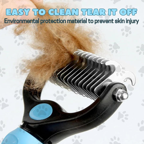 Pets Hair Brush, Dog Grooming Brush, Dematting Undercoat Rake for Dogs and Cats, Pet Hair Remover, Double Sided Shedding, Extra Wide, Reduce Shedd...
