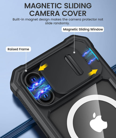 Caka for iPhone 15 ProMax Case, iPhone 15 Pro Max Case with Screen Protector & Camera Cover & Wireless Charging Full Body Heavy Duty Rugged Protec...