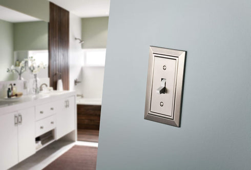 Franklin Brass Classic Architecture (1-Pack) Decorative Light Switch Cover Brushed Nickel 1-Gang Decorator/Rocker Wall Plate Single Switch Plate C...