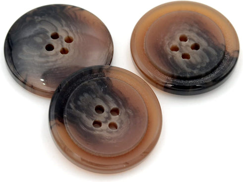 20PCS 4 Holes Sewing Round Craft Buttons Resin Snaps for Blazer Shirts DIY Accessories (Brown, 15mm)...
