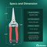 Pruning Shear Straight Pruning Snip with Stainless Steel Serrated Blade, Adjustable Joint Screw Micro Tip Garden Scissor for Arranging, Trimming, ...