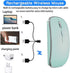 Rechargeable Bluetooth Mouse Wireless Bluetooth Mouse for iPad pro iPad Air Mac MacBook Pro MacBook Air Laptop Chromebook Windows HP DELL (Blue)...