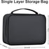 Large Capacity Electronics Accessories Organizer Travel Case with Adjustable Divider Waterproof Leather Cord Organizer Case Shockproof Tech Organi...
