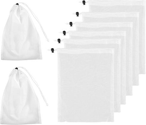 8pcs Pool Vacuum Filter Bag, 12.2x9inch Fine Mesh Bag Reusable Fine Sewing Mesh Filter Bags Aquarium Swimming Pool Vacuum Bag Replacement for Pool...
