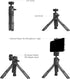 Phone Tripod Stand, Ruittos Vlogging Tripod, Selfie Stick Tripod, Go pro Extendable Tripod for iPhone, Webcam, Desktop, Sony, Go Pro, Travel 11.5i...