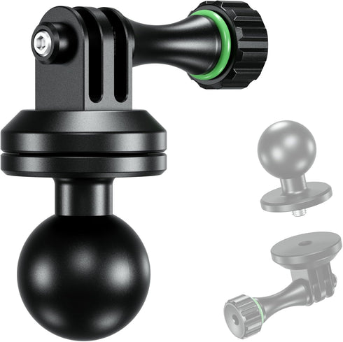 BRCOVAN Aluminum Alloy Tripod Mount Adapter with 1'' Ball & Camera 1/4"-20 Thread, Compatible with RAM Mounts B Size 1 Inch Ball Double Socket Arm...