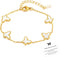Lucky Butterfly Bracelet Designer Dupes, 18k Gold Plated Minimalism Double-Sided Mother Of Pearl Shell Dainty Adjustable Chain Bracelet For Women ...