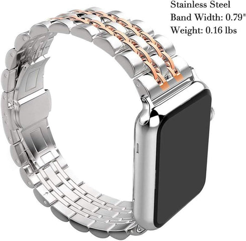 Band Replacement for Apple watch 41mm Series 7 8 9 40mm Series 6 5 4 SE 38mm Sereis 3 iWatch iPhone Watch Band Stainless Steel Metal 2 Tones for W...