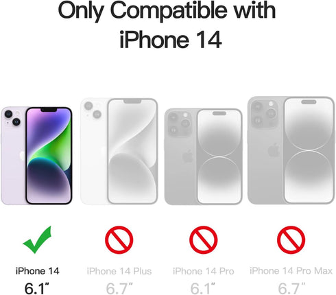 JETech Matte Case for iPhone 14 6.1-Inch, Shockproof Military Grade Drop Protection, Frosted Translucent Back Phone Cover, Anti-Fingerprint (Light...