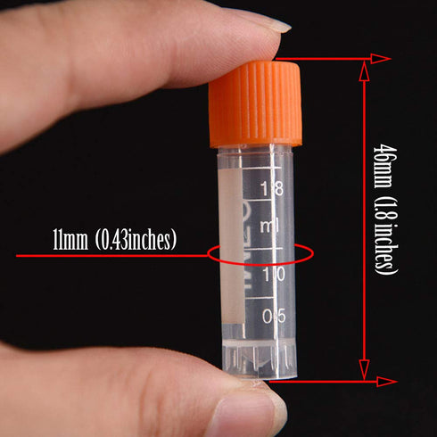 81PCS Cryo Tubes 2ml, Plastic Small vials with Screw caps Sample Tubes,PP Material ?with Silica Gel Gasket?Free from DNase, RNase, Human DNA...