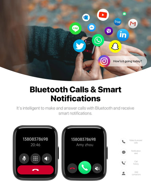 Smart Watch for Men Women - Answer/Make Calls/Quick Reply/AI Voice Assistant, 1.83" for Android iPhone Samsung Compatible IP68 Smartwatch Blood Ox...