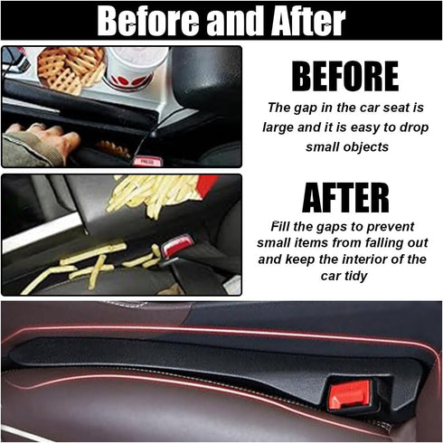 2PCS Car Seat Gap Filler, Universal Fit Car Seat Gap Plug Between Seat and Console, Car Accessories Interior Console Stop Cellphone, Wallet, Keys,...
