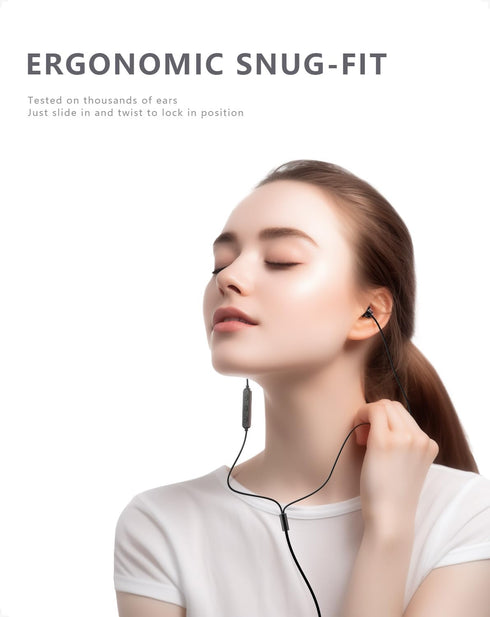 MS28 - Wired Sleep Earbuds for Side Sleeper, in-Ear Small Headphones with Microphone, Noise Isolating Earphones with Pure Sound for Side Sleeping,...