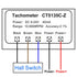 4 Digital Red LED Tachometer RPM Gauge Speed Meter with Hall Magnet Sensor NPN-NO Switch for Lathe Conveyor Belt...
