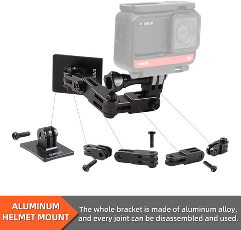 SUREWO Aluminum Motorcycle Helmet Chin Mount Compatible with GoPro Hero 12/11/10/9/8/7/6/5 Black,DJI Osmo Action 3/2/AKASO/Campark and More...