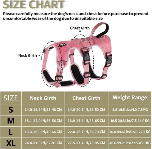 FEimaX Dog Harness No Pull Soft Padded Dog Vest with 3 Leash Clips and Easy Control Handle Reflective Adjustable No Choke Pet Harnesses for Medium...