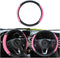 Bling Leather Steering Wheel Cover, Colorful Rhinestones Elastic Steering Wheel Protector, PU Soft Leather with Crystal Diamond, Sparkling Car Acc...