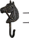 Coat Hook Hat Hook Vintage Wrought Iron Wall Mounted Screws Included Wall Hook (Horse)...