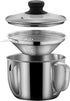 Stainless Steel Fat Separator 4 Cup/1000ML Gravy Grease Separator with Strainer and Glass Lid, Soup Oil Separator Cup for Cooking, Oil Soup Separa...