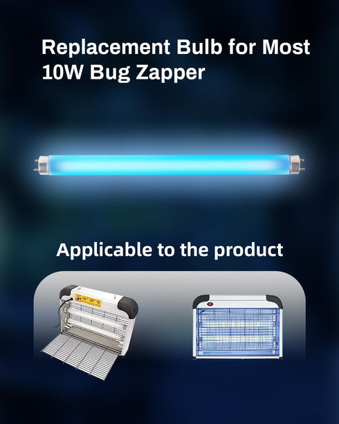 4 Pack Bug Zapper Replacement Light Bulb 10W for 20W Indoor Bug Zapper, F10T8/BL Black Light Bulbs for Indoor Outdoor Mosquito & Flying Insect Zap...
