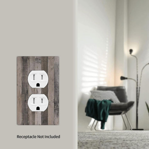 Farmhouse Outlet Cover Wall Plate Single Duplex Receptacle Cover 1 Gang Decorative Electrical Outlet Plate for Bedroom Kitchen, 4.50 x 2.76 Inch G...