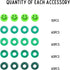 Yochus Green Pony Beads, 250Pcs 6x9mm 4 Colors Kandi Hair Beads wih 10Pcs Smiling face Beads, Friendship Bracelets Jewelry Making Kit for Teen Gir...