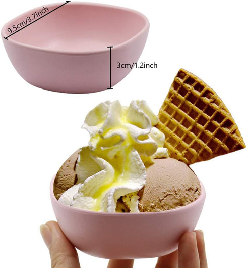 6PCS 4.5 OZ Small Dessert Bowls, 3.7 x 3.7 x 1.2 In Stacked Pinch Bowls, Wheat Straw Mini Prep Bowls, Unbreakable Dipping Saucers for Side Dishes,...