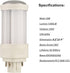 12W GX24Q-3 LED Bulb, Replacement for PLT-26W 4 Pin GX24q-3 and PLC-26W G24Q-3 Compact Fluorescent Light Bulb, GX24Q G24Q LED Bulb, Cool White 600...