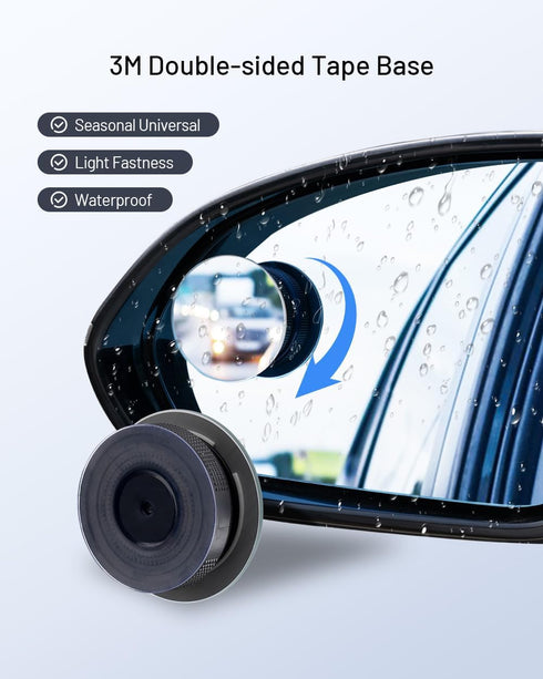 blind spot mirrors 2 pack for Car, Side Mirror Blindspot Convex HD Glass Round Frameless, Round Wide Angle Rear View Mirrors 360° Rotatable, Sucti...