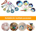 9 Pcs Measuring Spoons and Cups Set Stackable Stainless Steel Measuring Cups and Spoons Rainbow with Engraved Measurements for Cooking, Mixing, Ba...