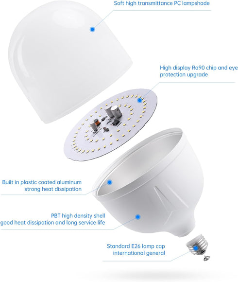 Super Bright Light Bulbs, 400-500W Equivalent Exceed 5000LM E26 LED Bulb, 6500K Daylight 50 Watt High Lumen LED Bulb for Home, Shopping mall, Hote...