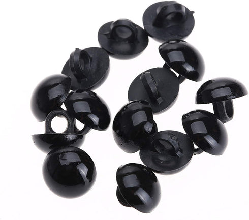 dophee 100Pcs Black Plastic Safety Eyes, DIY Craft Eyes Type Mushroom Domed Round Buttons Sewing Shank for Bear Amigurumi Crochet Puppet Plush Stu...