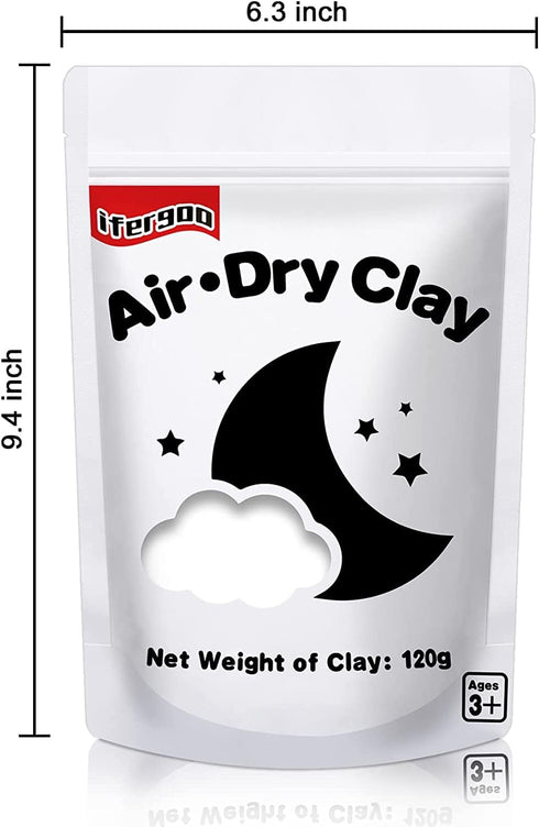 ifergoo White Air Dry Clay, Modeling Clay for School Art & Craft Project. Refill White Clay for Kids Age 3-12, Boys and Girls Gift...