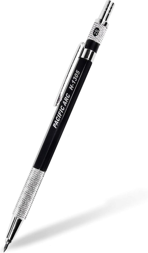 Pacific Arc 2mm Lead Holder and Lead Sharpener, Black Drafting Pencil for Artist Drawing, Drafting, and Sketching...